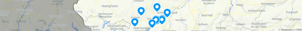 Kartenansicht für Apotheken-Notdienste in der Nähe von Vöcklabruck (Oberösterreich)